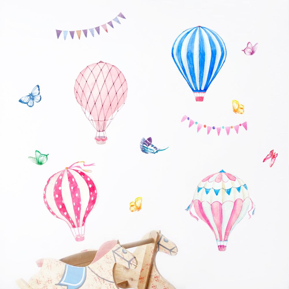 Cartoon Hot Air Balloon Wall S - огляд і ціна Baby Nursery Mural Wallpaper