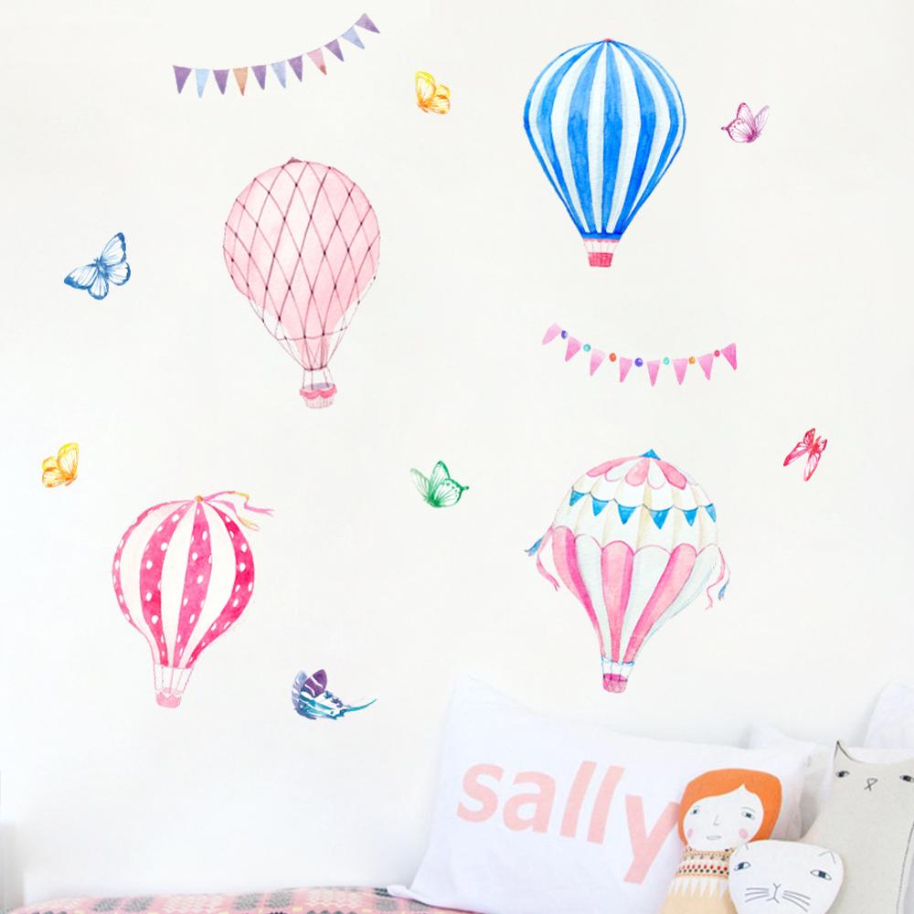 Cartoon Hot Air Balloon Wall S - огляд і ціна Baby Nursery Mural Wallpaper