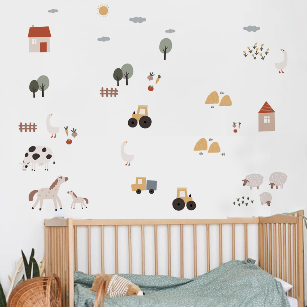 Boho Cartoon Cute Cows Farm An - огляд і ціна Baby Nursery Design