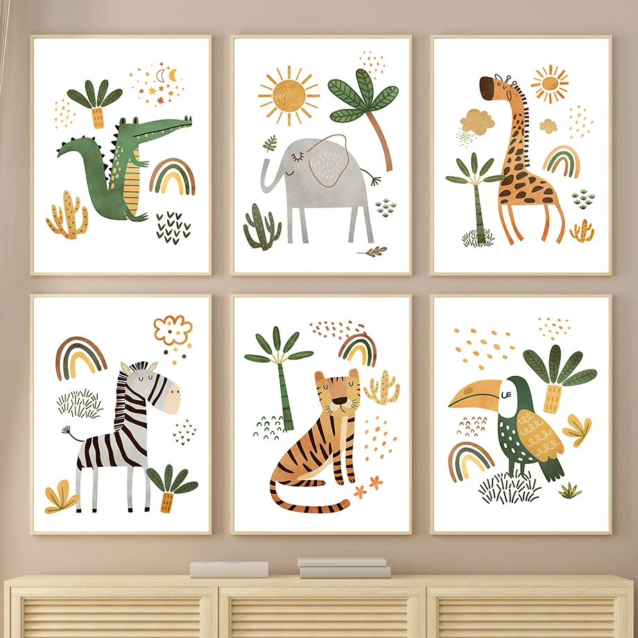 Giraffe Elephant Tiger Zebra T - огляд і ціна Baby Nursery Giraffe