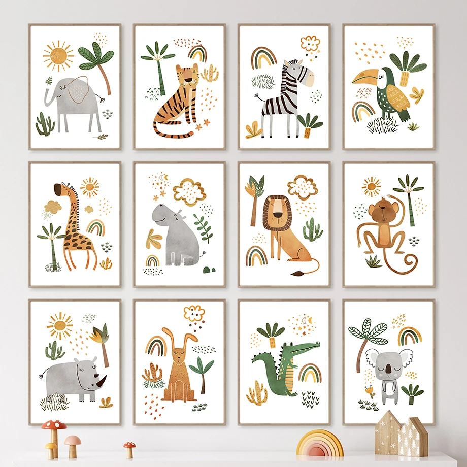 Giraffe Elephant Tiger Zebra T - огляд і ціна Baby Nursery Giraffe
