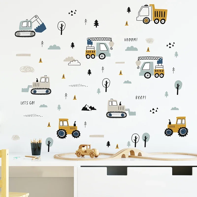 Hand Drawn Cute Cars Cargo Tru - огляд і ціна Baby Nursery Things