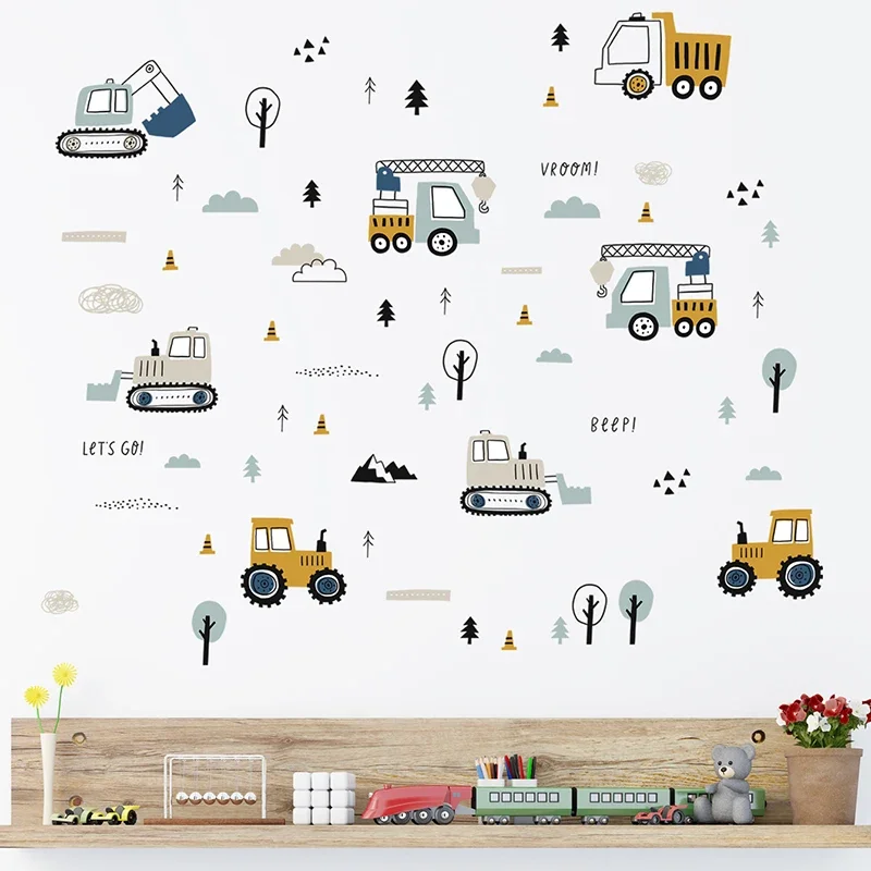 Hand Drawn Cute Cars Cargo Tru - огляд і ціна Baby Nursery Things