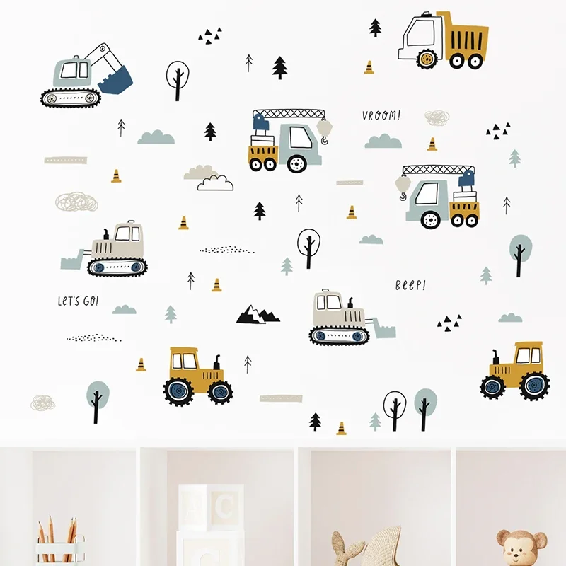 Hand Drawn Cute Cars Cargo Tru - огляд і ціна Baby Nursery Things