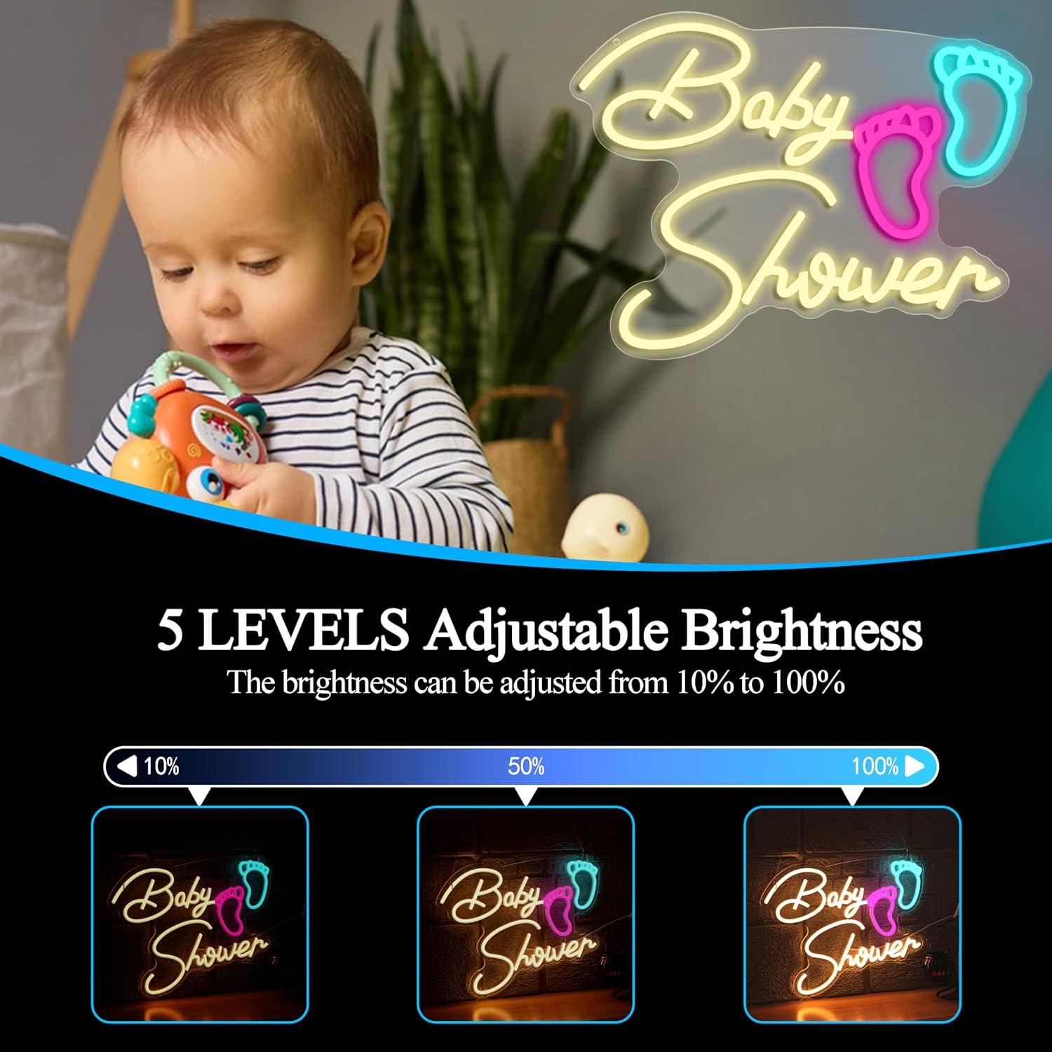 Baby Shower Neon Sign USB Dimm - огляд і ціна Baby Nursery Wall Lights