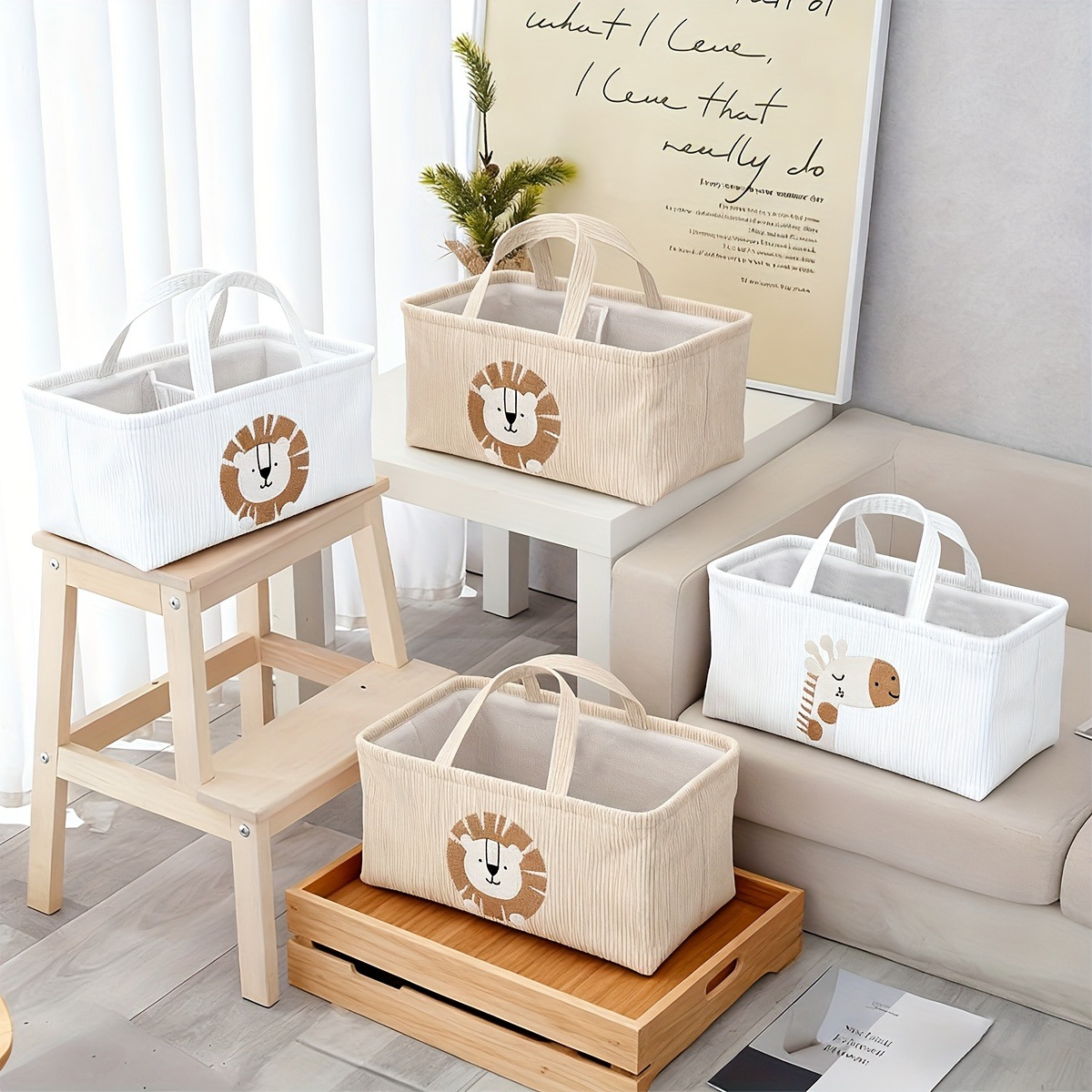 Cute Lion Diaper Caddy Foldabl - огляд і ціна Baby Nursery Handles