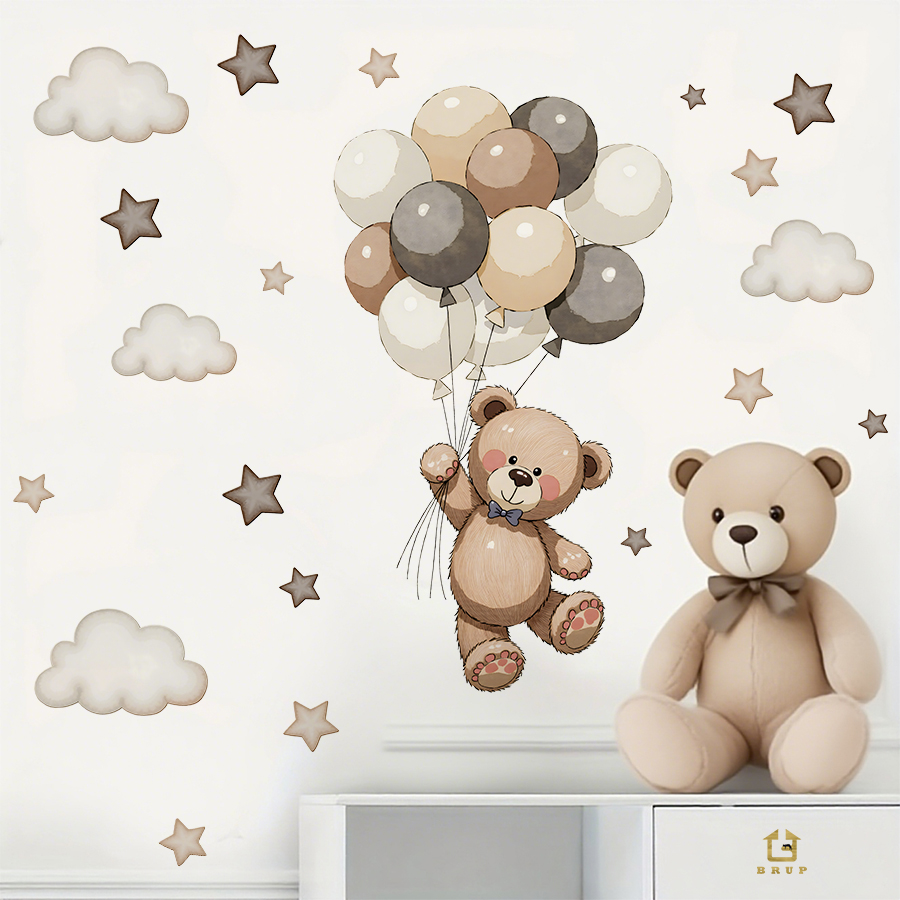 Adorable Teddy Bear Wall Decal - огляд і ціна Baby Nursery Design