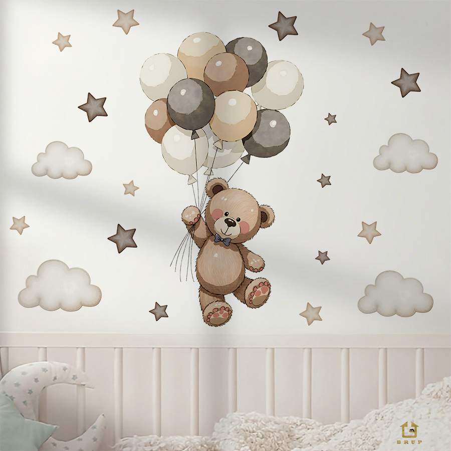 Adorable Teddy Bear Wall Decal - огляд і ціна Baby Nursery Design