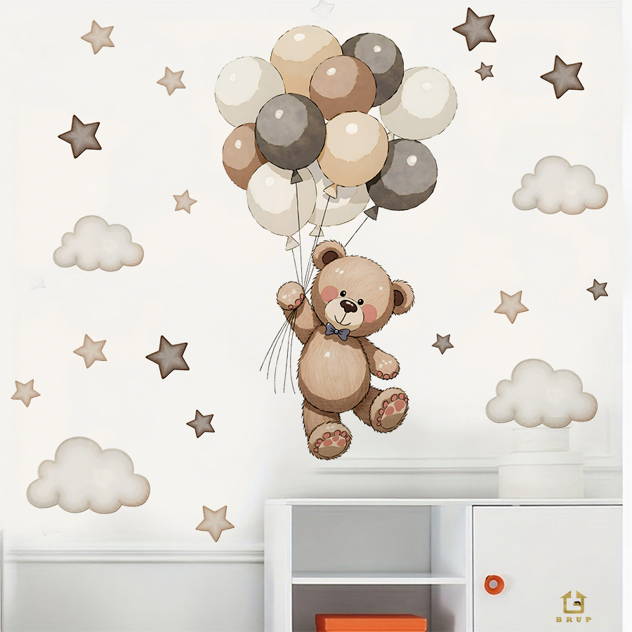 Adorable Teddy Bear Wall Decal - огляд і ціна Baby Nursery Design