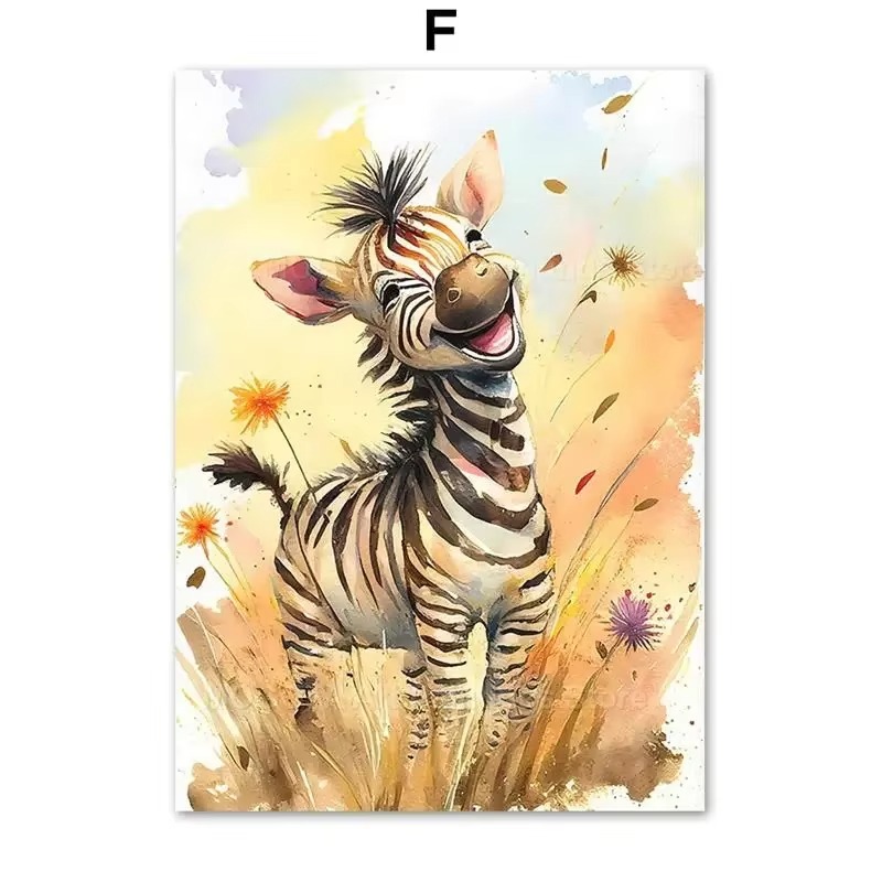 Watercolor Lion Giraffe Tiger  - огляд і ціна Baby Nursery Giraffe
