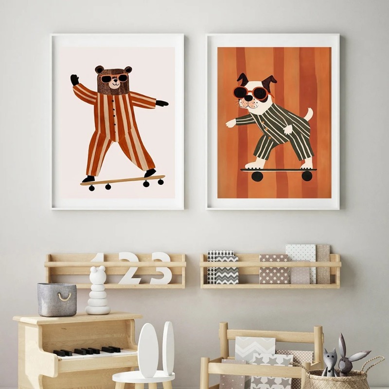 1pc frameless Funny Animals Ra - огляд і ціна Baby Nursery Posters