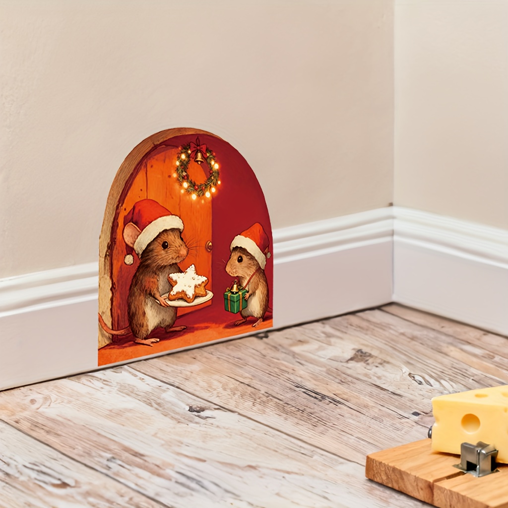 Festive Christmas Mouse Hole W - огляд і ціна Baby Nursery Mural Wallpaper