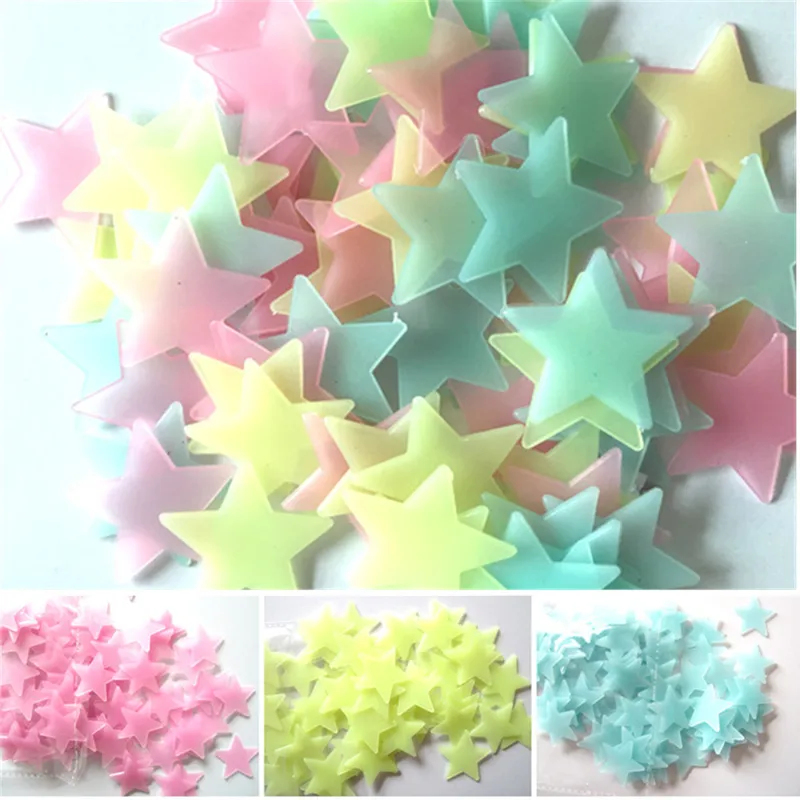 100pcs Fluorescent Glow in the - огляд і ціна Baby Nursery Wall Stickers