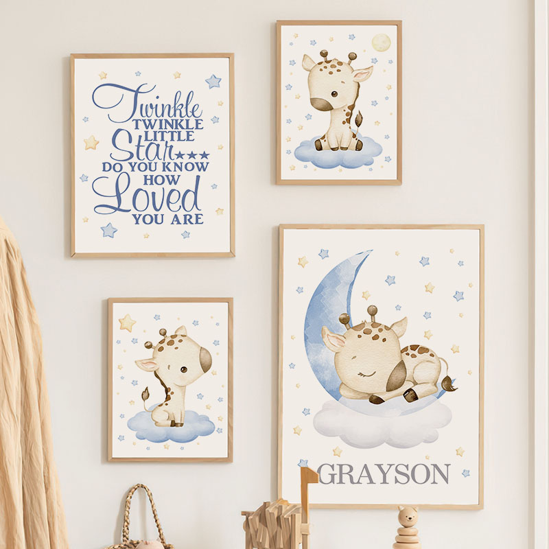 Cute Giraffe Moon Cloud Stars  - огляд і ціна Baby Nursery Giraffe