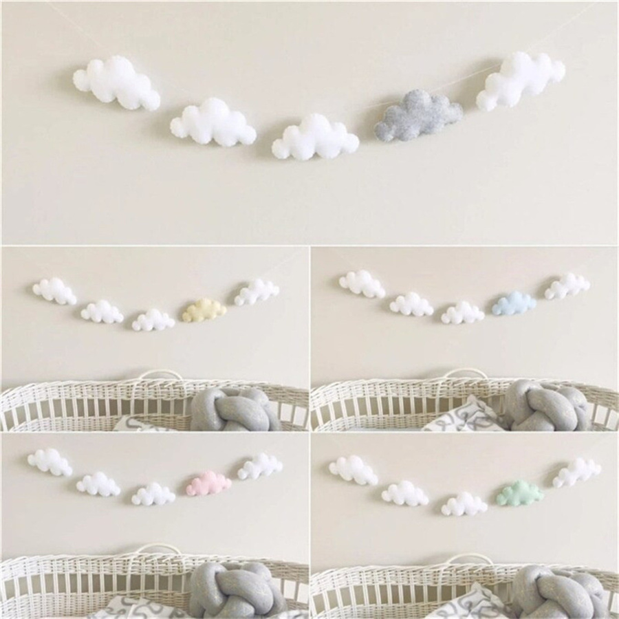 Nordic Felt Cloud Garlands Str - огляд і ціна Baby Nursery Ornaments