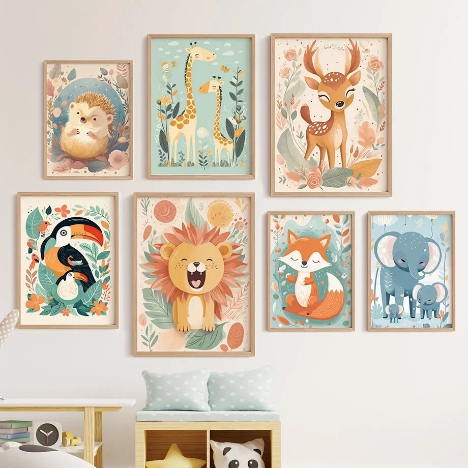 Lion Deer Giraffe Toucan Fox H - огляд і ціна Baby Nursery Giraffe